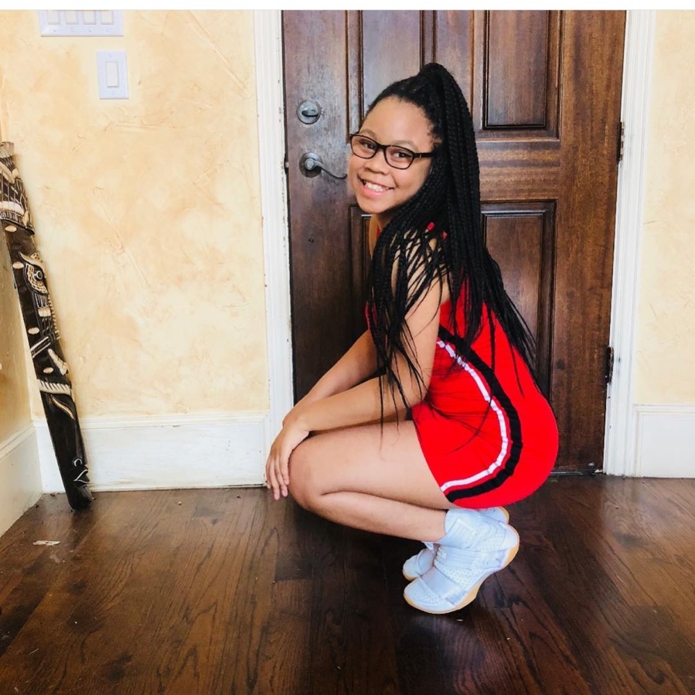 A red fitted dress